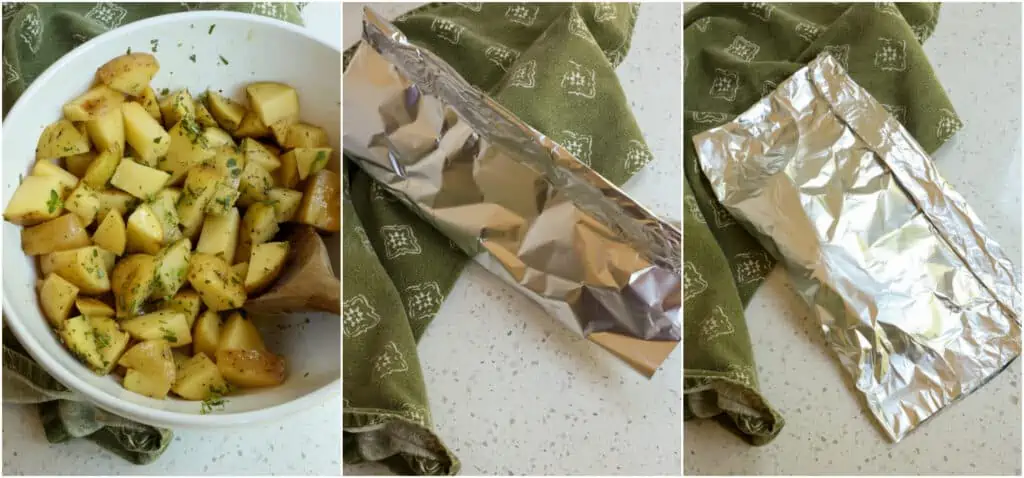 How to wrap potato foil packets