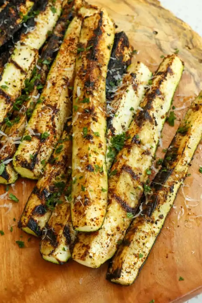 Grilled zucchini is healthy, filling, easy to prepare, and one of our favorite side dishes. 