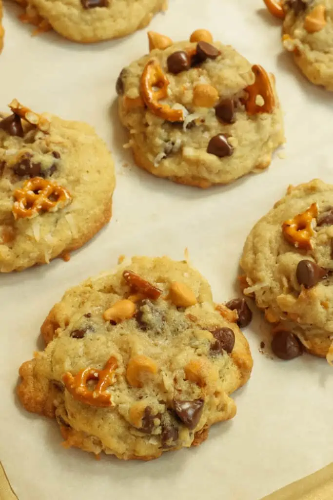 Think sweet and salty kitchen sink cookies. 