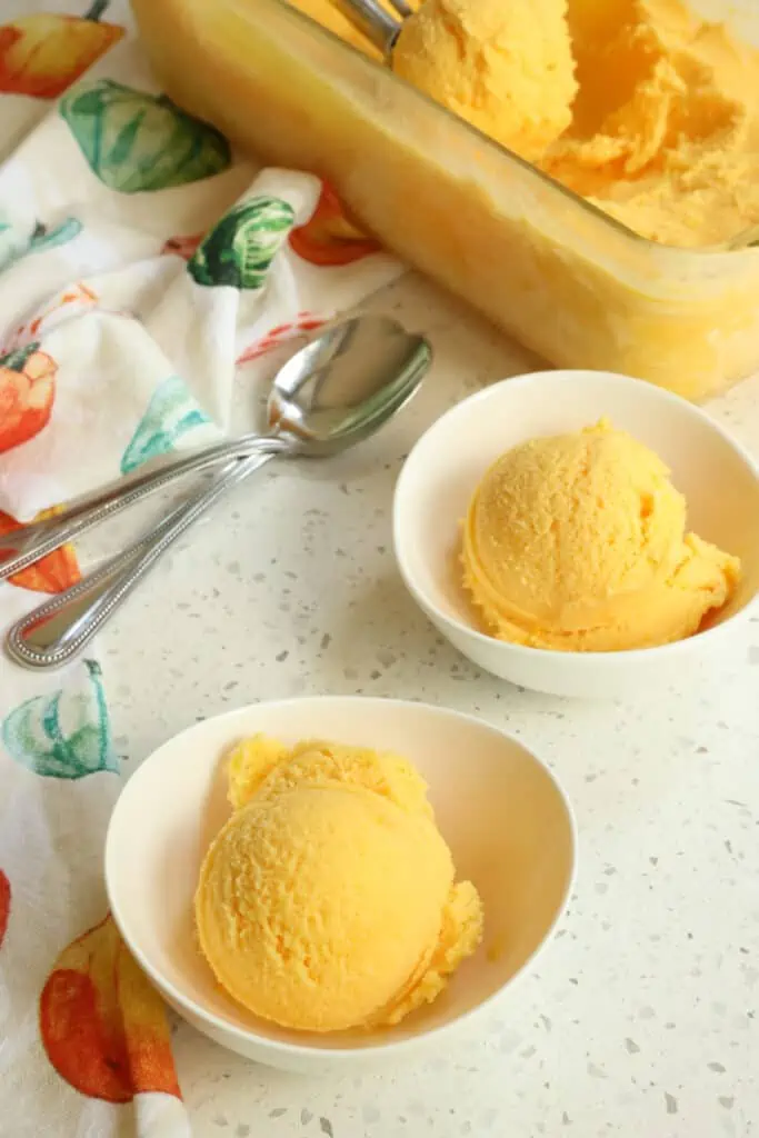 This delicious sherbet churns up nicely in about 30 minutes in an ice cream maker. 