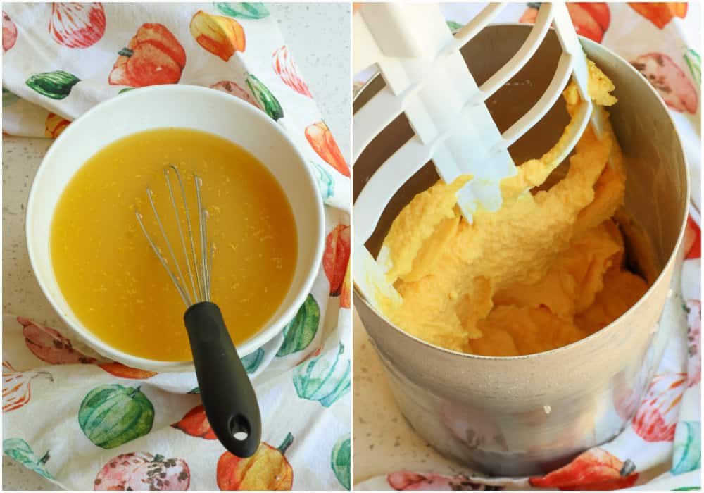 Some of the steps to making orange sherbet. First, add the orange juice, sugar, orange zest, salt, and vanilla extract to a large bowl and whisk together until the sugar is dissolved. Whisk in the milk and cream. Then, pour the mixture into the belly of your ice cream maker and churn. 