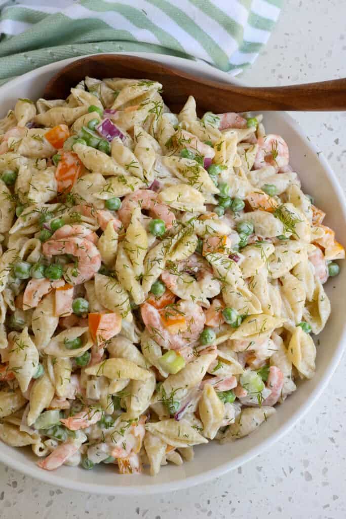 This delicious shrimp pasta salad is ideal for a spring or summer lunch or light dinner. 