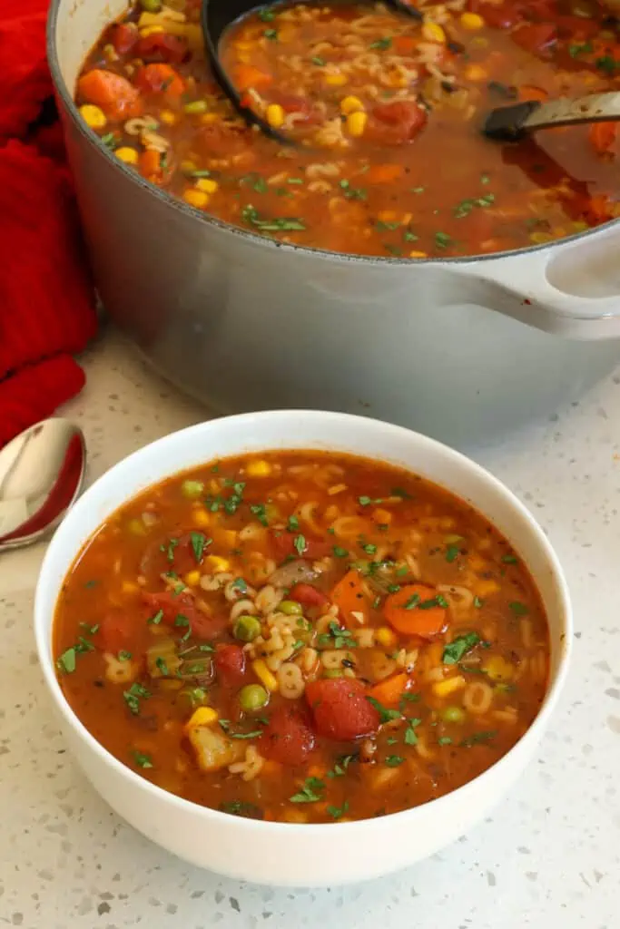 This alphabet soup is so much healthier and tastier than the canned version.