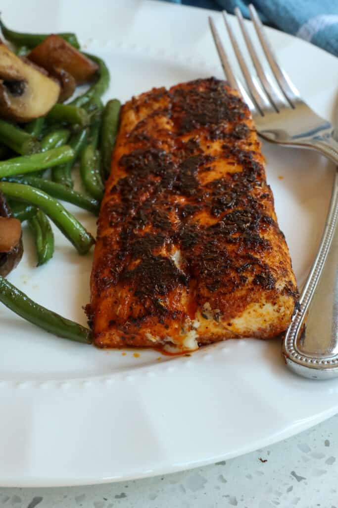 This deliciously easy Blackened Mahi Mahi Recipe comes together in just a few minutes and cooks up so tasty and moist with tons of flavor from homemade blackened seasoning. 