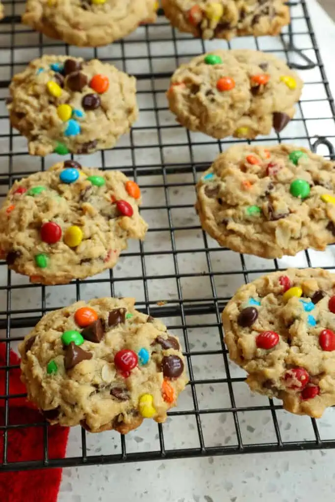 These quick and easy Soft Monster Cookies have the perfect blend of peanut butter, rolled oats, chocolate chips, and M&M'S.