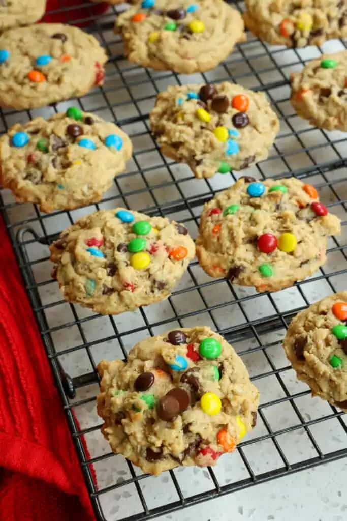 These scrumptious soft and chewy Monster Cookies are loaded with peanut butter, oatmeal, chocolate chips, and M&M'S.