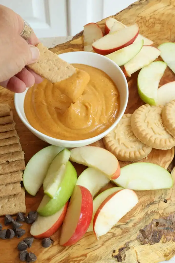 This quick and easy sweet fall pumpkin dip made in less than 5 minutes is guaranteed to be a hit at your next event.