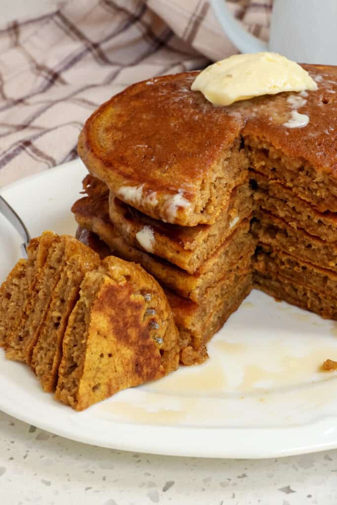 Made from scratch homemade Pumpkin Pancakes combine pumpkin puree and the perfect blend of fall spices. 