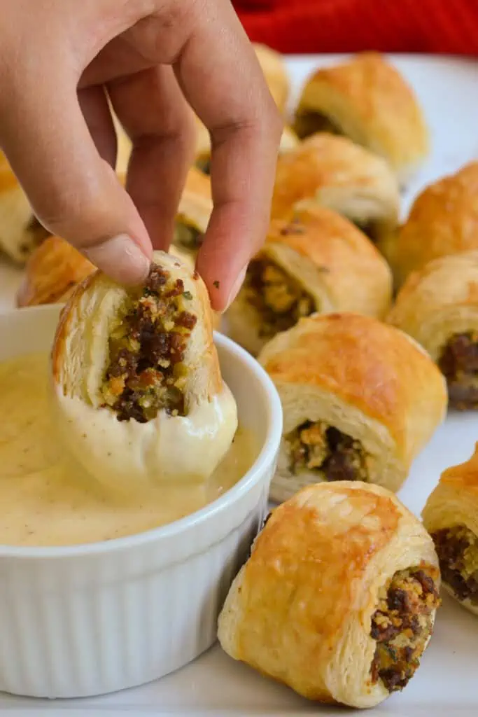 These amazing Sausage Rolls are made easy using ready to bake frozen puff pastry
