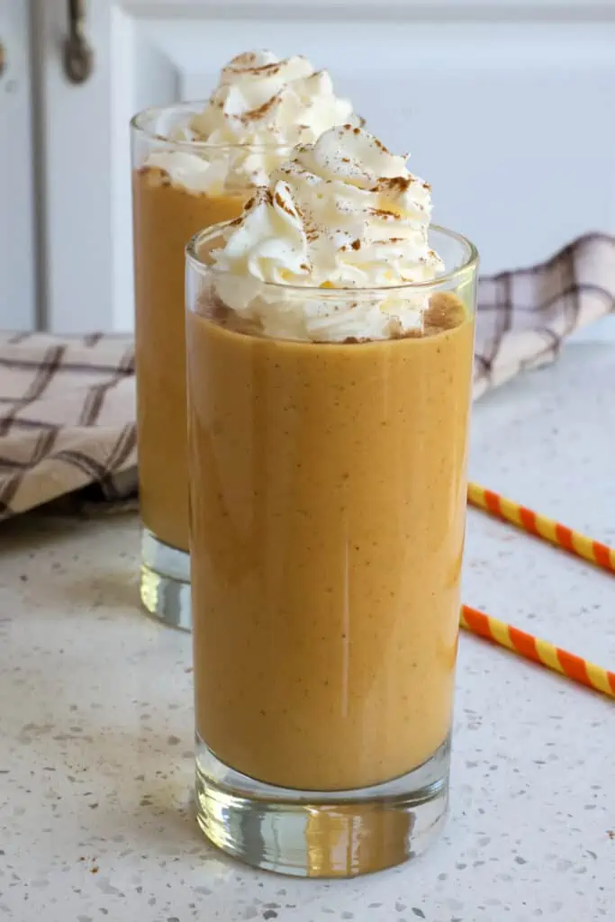 This creamy Pumpkin Smoothie with the fresh flavors of pumpkin, banana, cinnamon, nutmeg, and vanilla comes together in less than five minutes