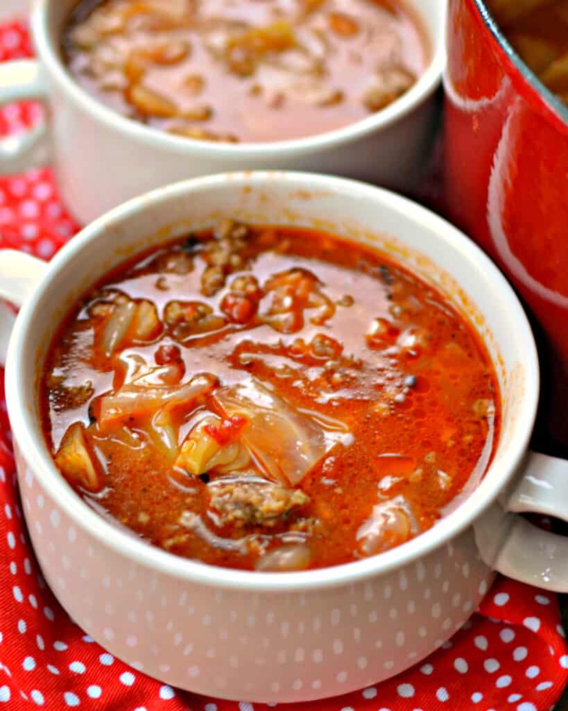 Cabbage Roll Soup takes everything you love about cabbage rolls and puts into one easy soup