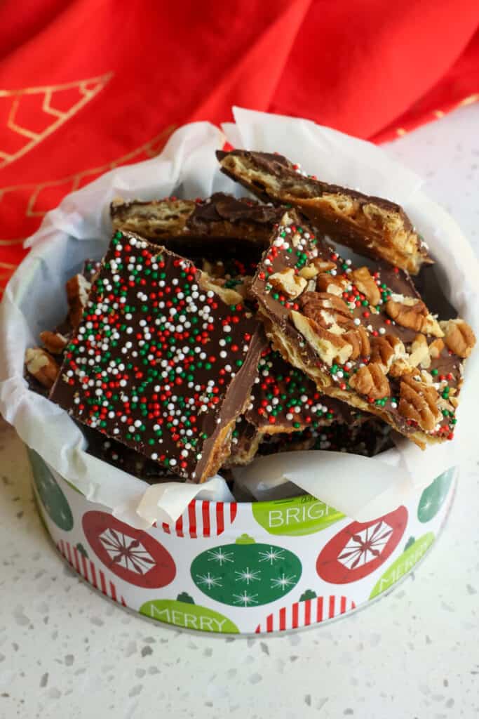 You can personalize this Christmas Crack Recipe with various toppings. Just make sure to add them right after spreading the melted chocolate. See below for topping ideas. 