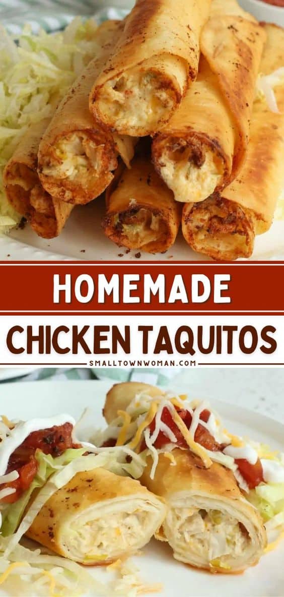 Homemade Chicken Taquitos | Small Town Woman