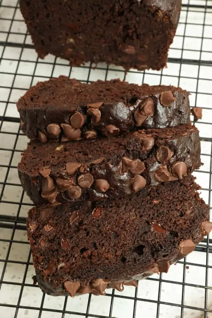 Moist and easy Chocolate Banana Bread studded with semisweet chocolate chips is a chocolate lover's dream come true.