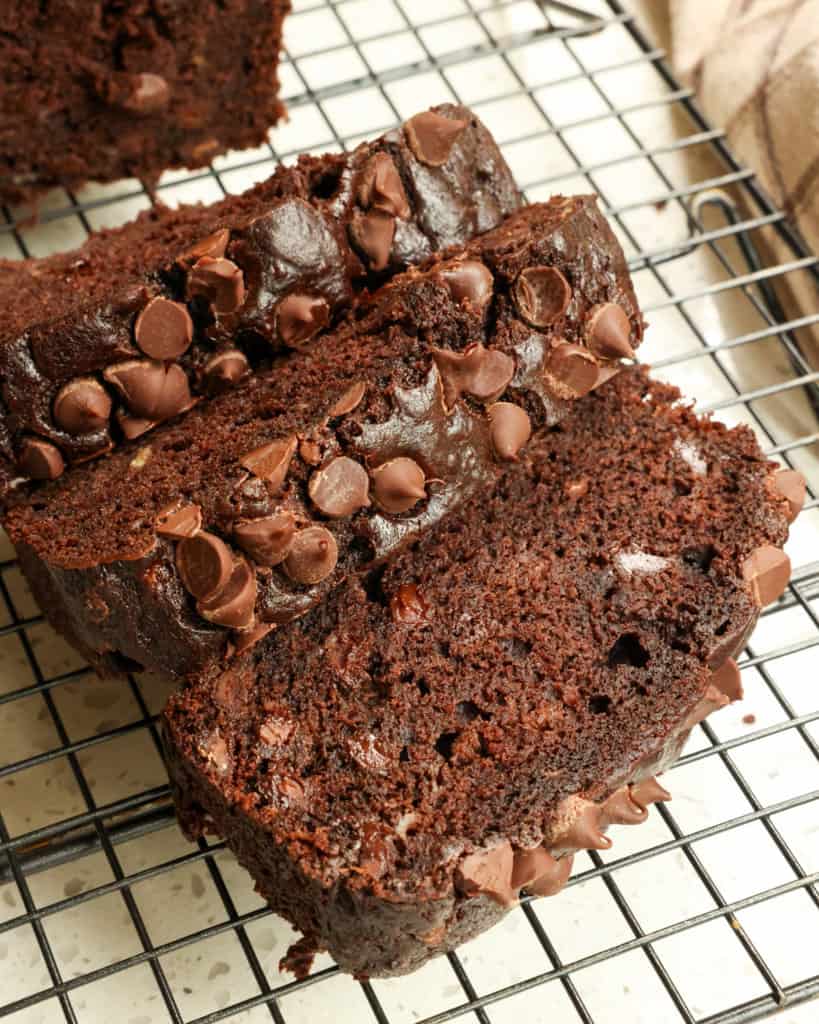 Put those ripe bananas to use with this quick and easy moist Chocolate Banana Bread.  