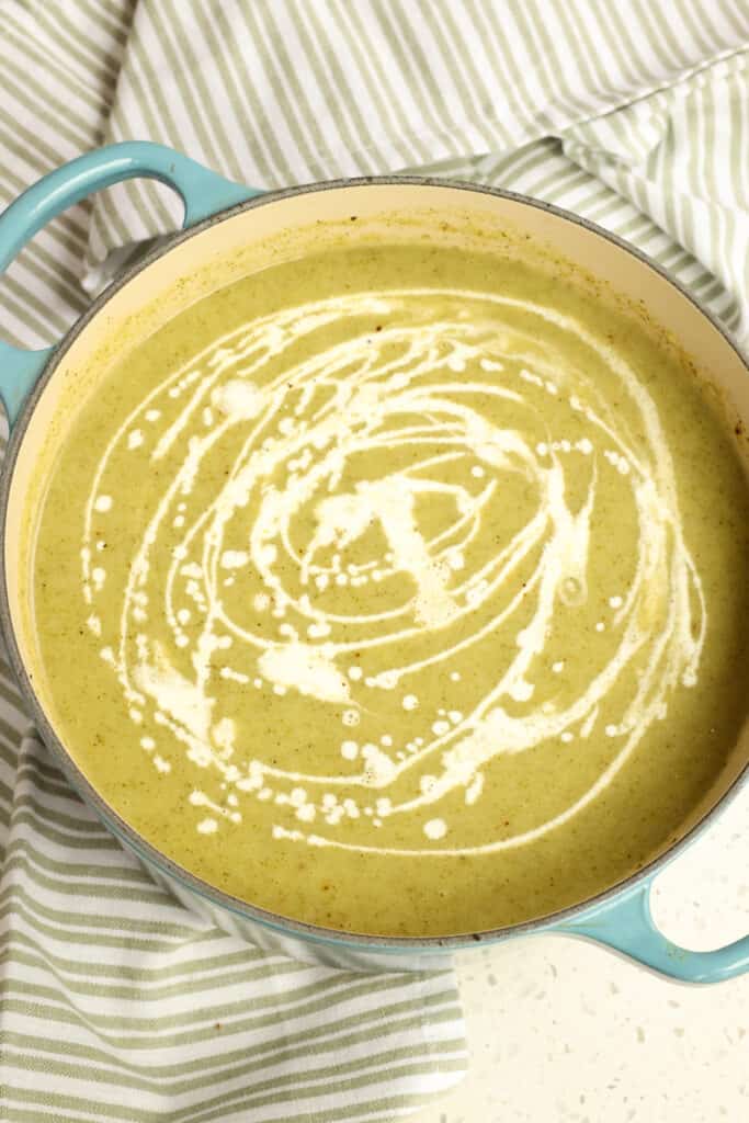 This tasty cream of broccoli soup comes together quickly and easily and it tastes so much better than canned soup. 