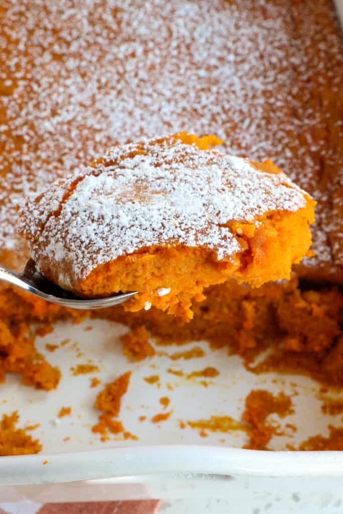 A delicious and easy Carrot Souffle made with fresh carrots, sweet cream butter, sugar, vanilla, and eggs with hints of cinnamon and nutmeg.