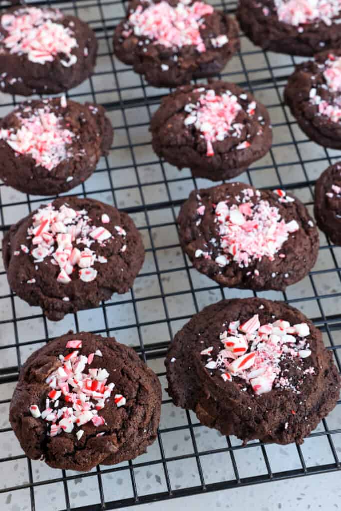 Chocolate Peppermint Cookies are a cinch to make and they look great on your holiday cookie trays. 