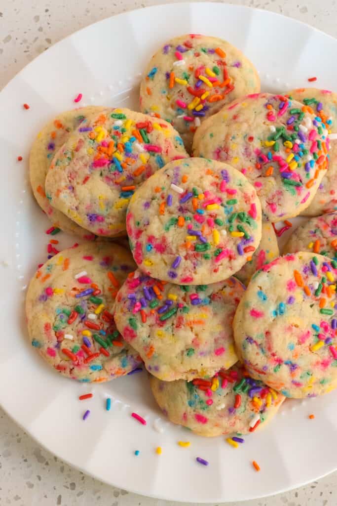 The party is on with these soft and chewy Funfetti Cookies made with ten simple ingredients.