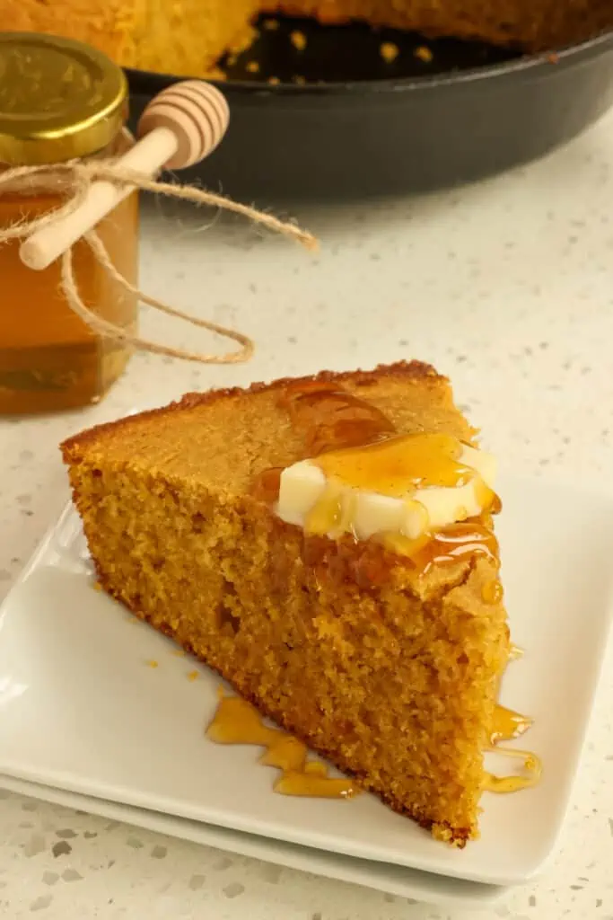 This delicious and moist Sweet Potato Cornbread brings takes cornbread to a whole new level with the fabulous taste of baked sweet potatoes, brown sugar, cinnamon, and nutmeg. 