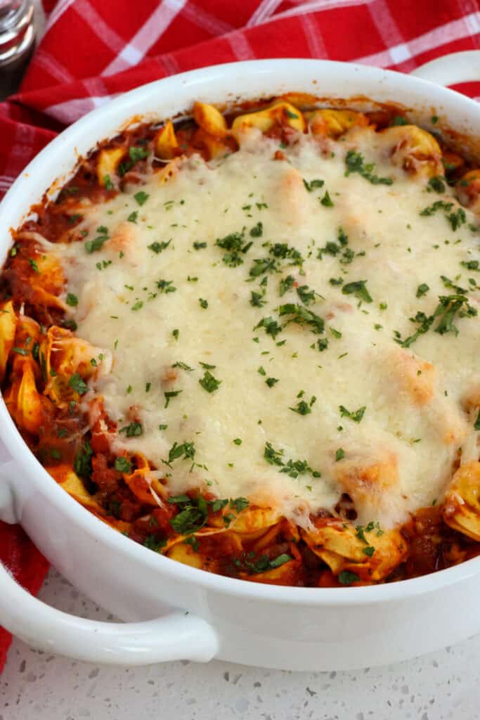 This tasty casserole takes just minutes to get in the oven using fresh or frozen tortellini.