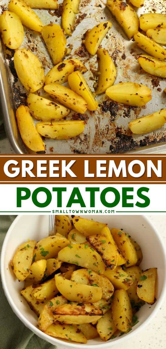 Easy Greek Lemon Potatoes | Small Town Woman