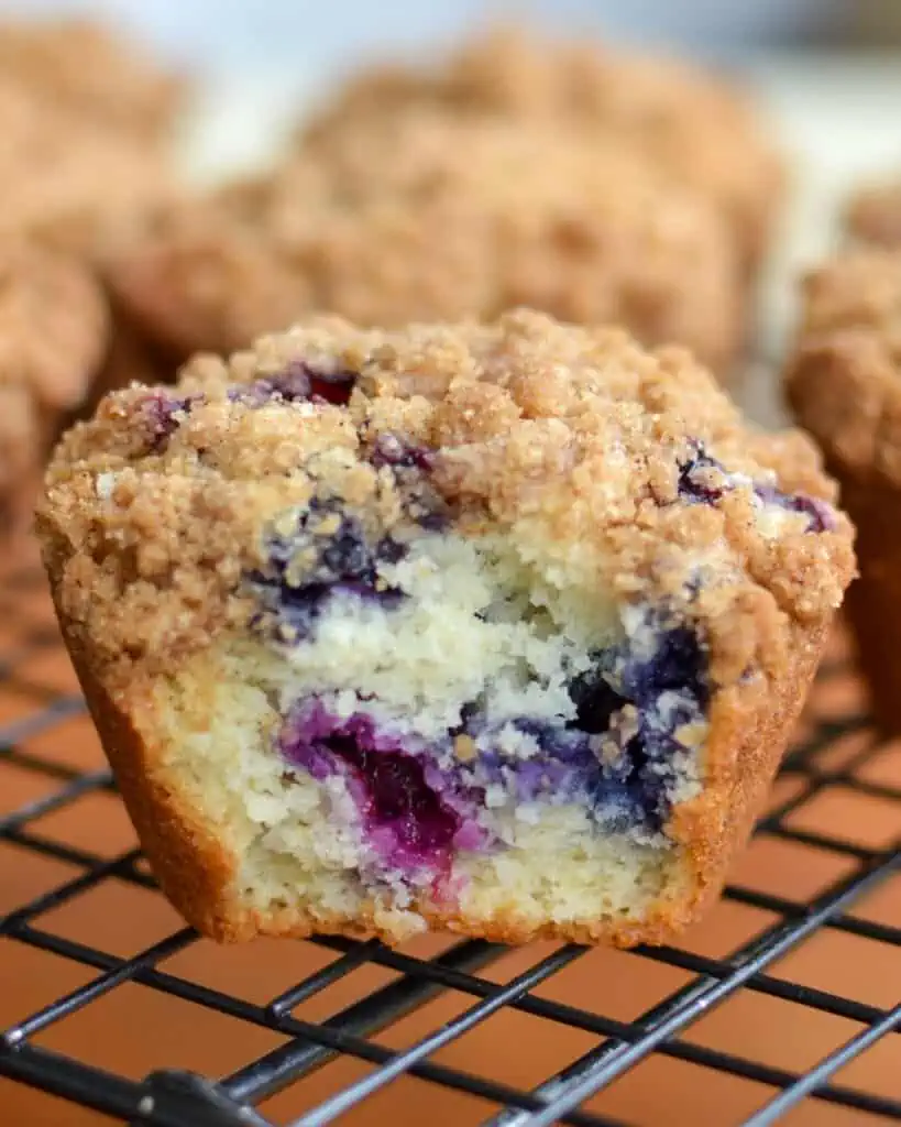 These Blueberry Muffins with a streusel crumb topping are just heavenly.