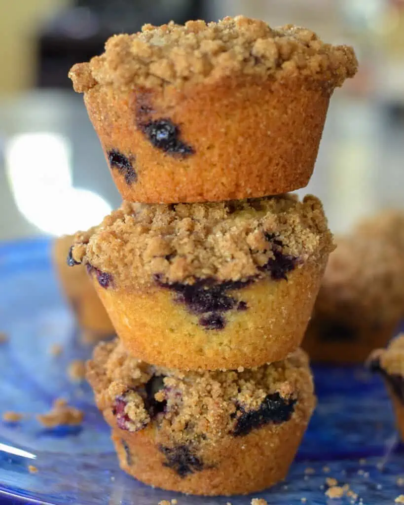 These Blueberry Muffins with a streusel crumb topping are just heavenly.