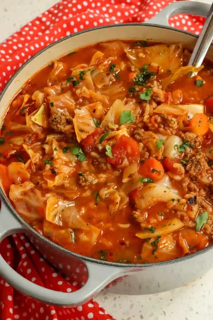 This simple yet delicious Cabbage Roll Soup combines all the flavors of the classic stuffed cabbage dish using a fraction of the time and effort. 