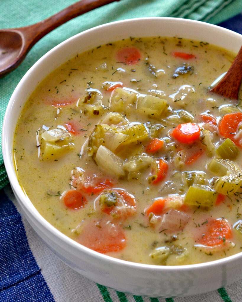 The dill pickle taste in this soup is very subtle and never overpowering.