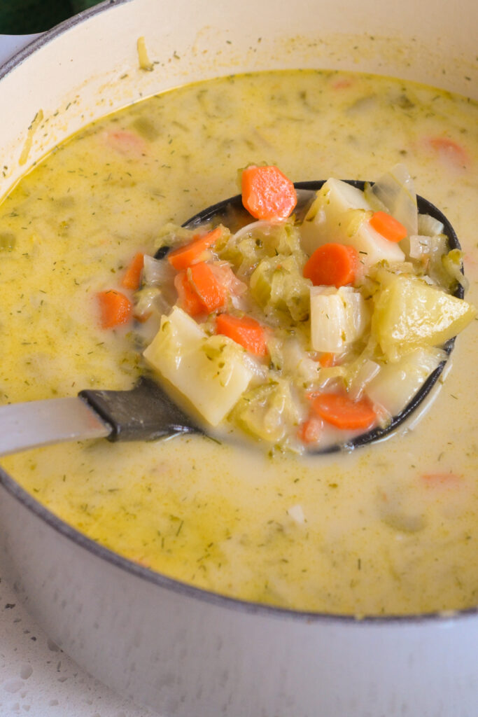 This unusual delectable Dill Pickle Soup is easy, dependable, and quick enough for a weeknight meal.