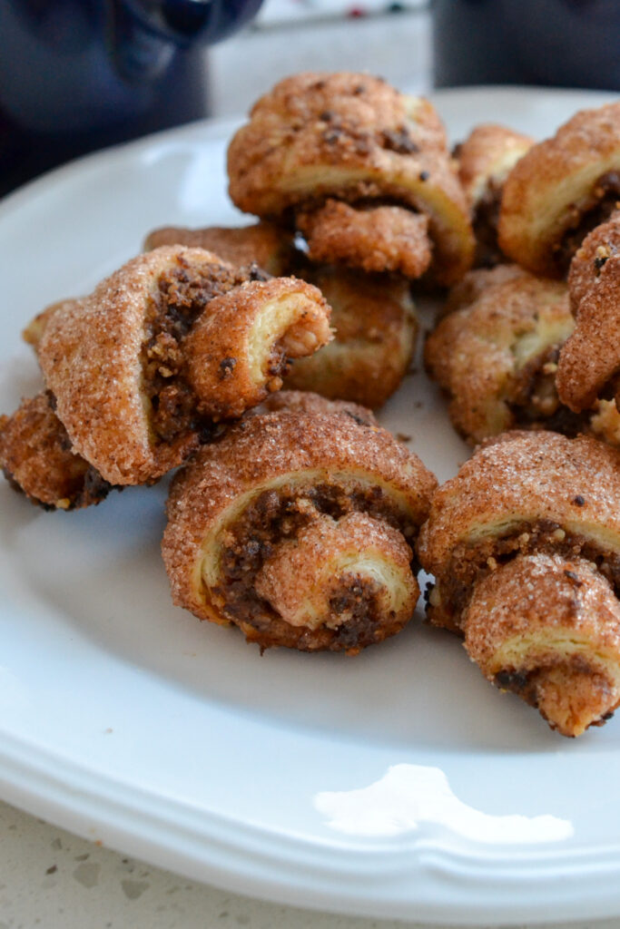 Delicious crescent shape buttery pastries filled with nuts, dried fruit, brown sugar, and cinnamon.  They are quick to come together and perfect for any special occasion.