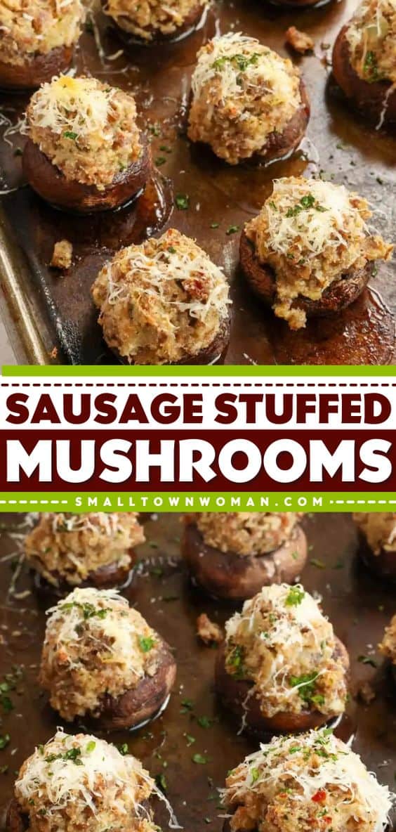 Sausage Stuffed Mushrooms | Small Town Woman