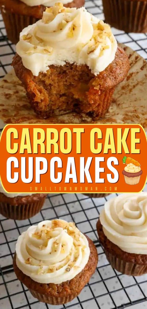 Carrot Cake Cupcakes Recipe | Small Town Woman