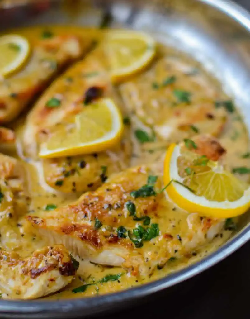 This delectable Creamy Lemon Basil Chicken is made in one skillet and comes together quickly, making it the perfect weeknight meal.