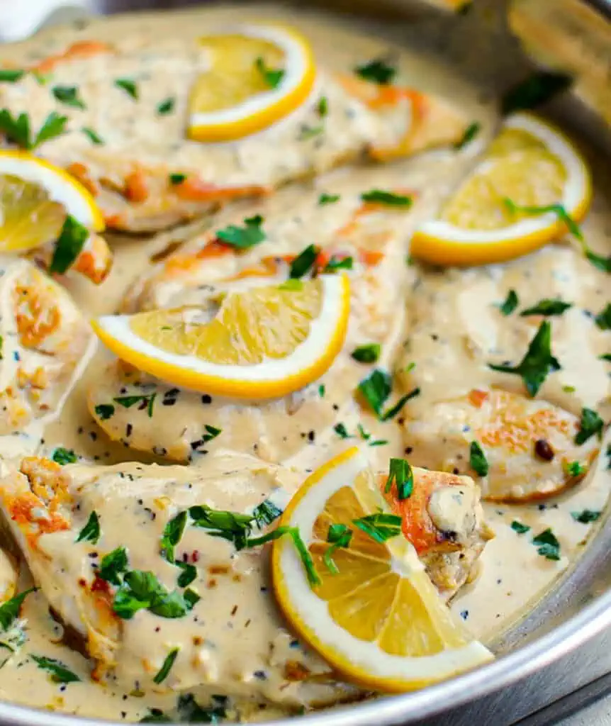 Creamy Lemon Basil Chicken - Spring Dinner Ideas