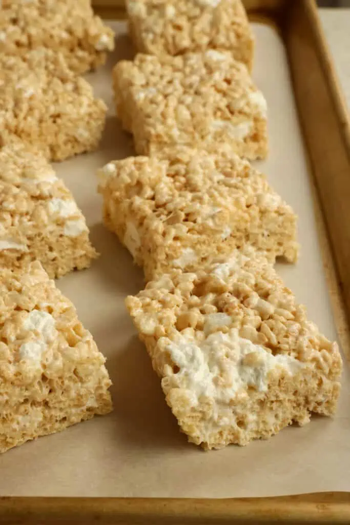 Rice Krispie Treats take just minutes to prepare, and they set up in about one hour.