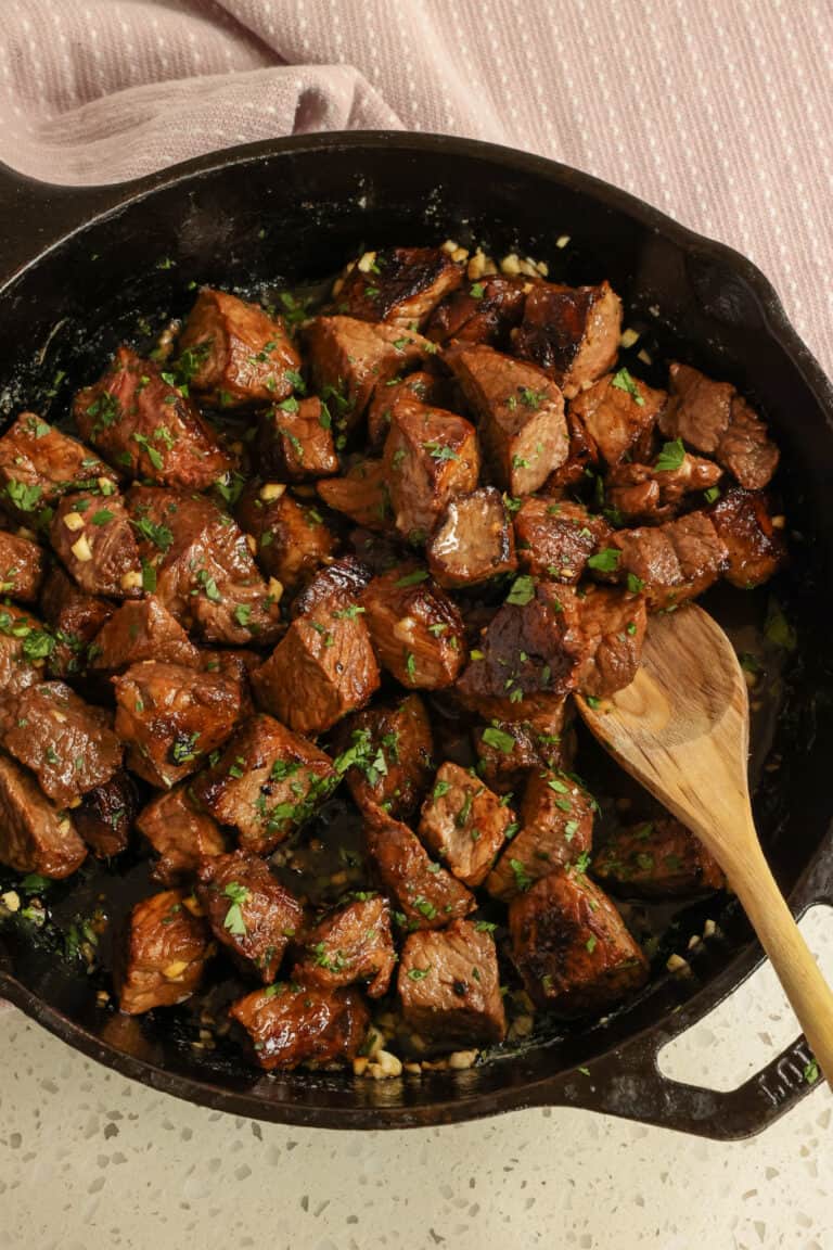 Steak Bites in Garlic Butter | Small Town Woman