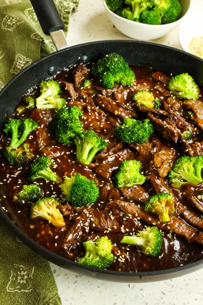 This Easy Beef and Broccoli is all made in one skillet, is so full of flavor, and is on the table in less than thirty minutes. 