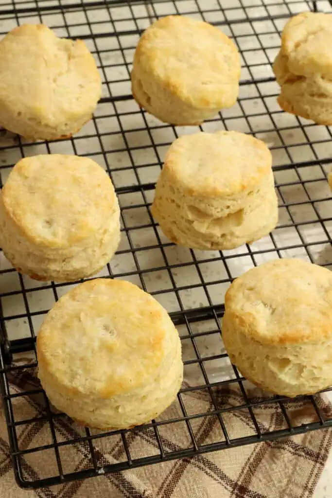 Nothing spells comfort like a batch of homemade biscuits with flaky layers.  They are delicious with stew, soup, fried chicken, or fried fish. 