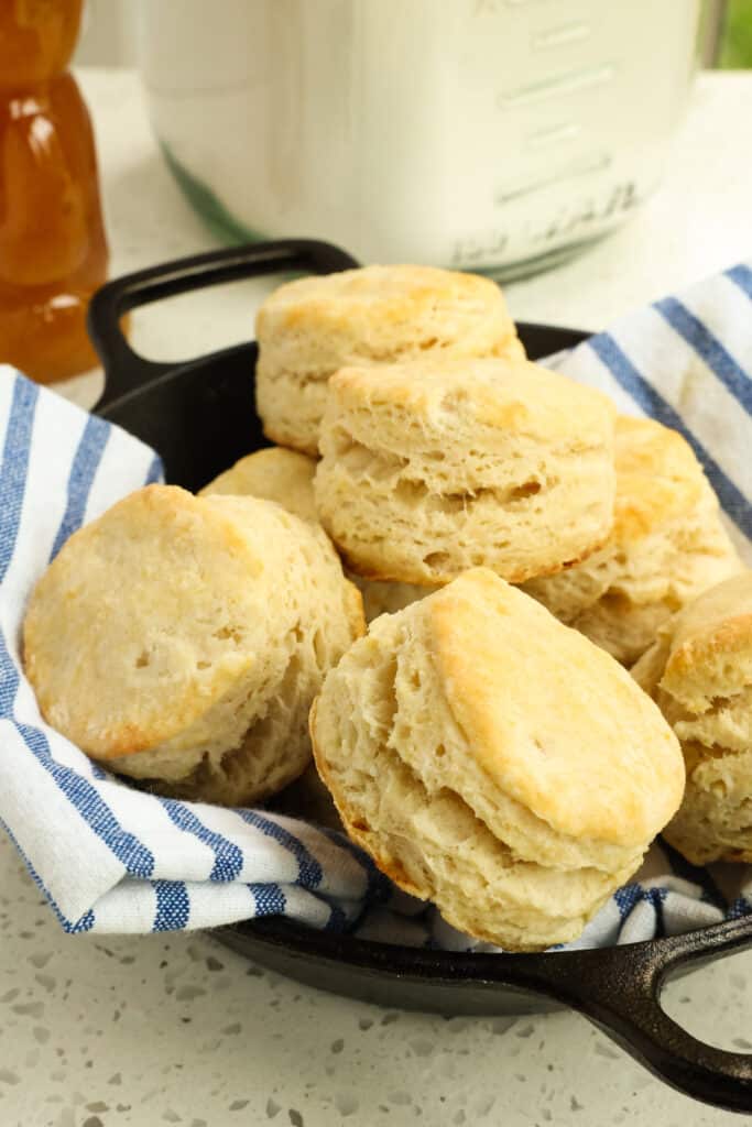 These six ingredients made from scratch delectable biscuits are virtually foolproof and easy enough to make during the week.  