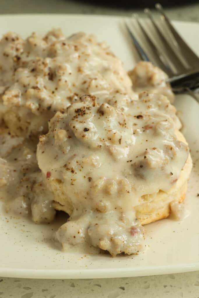 I love to serve buttermilk biscuits with stew, soup, country gravy, and sausage gravy. 