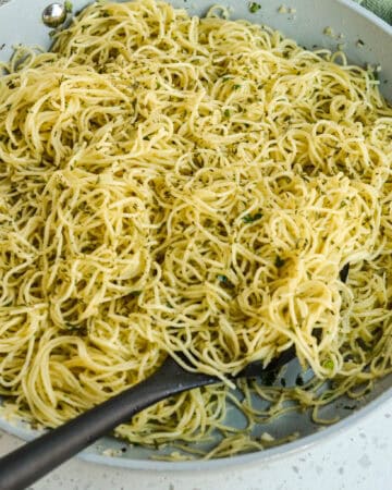 Angel Hair Pasta with garlic and Parmesan
