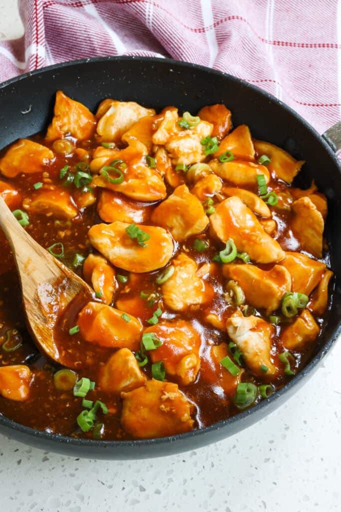 The simple glaze is whipped up in a bowl and cooked in the same pan the chicken was browned in, making it an easy one-skillet supper and perfect for busy weeknights. 