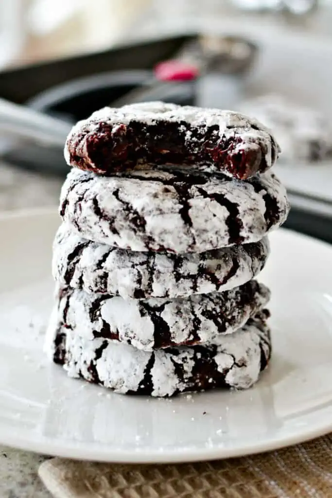 Chocolate Crinkle Cookies are soft melt-in-your-mouth fudgy chocolate brownie-like cookies.