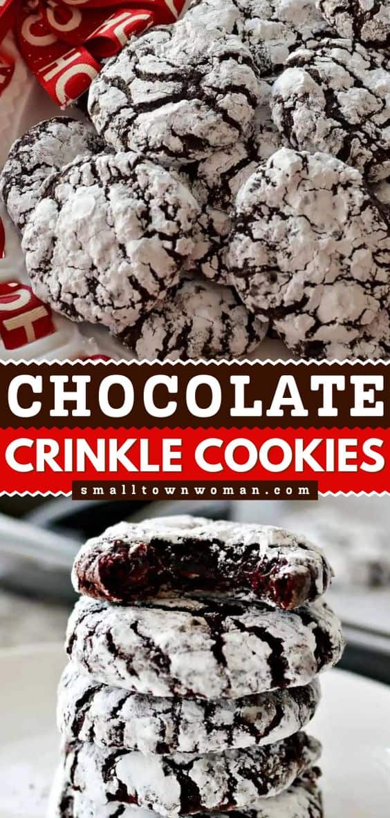 Chocolate Crinkle Cookie Recipe | Small Town Woman