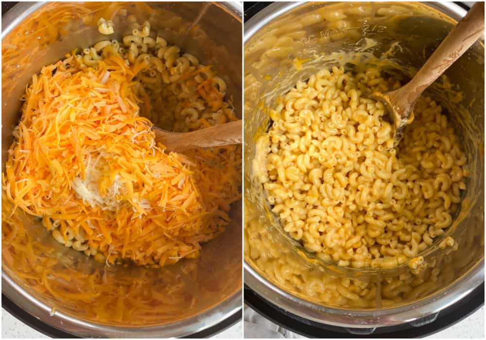 Making macaroni and cheese in the instant pot is both quick and easy.