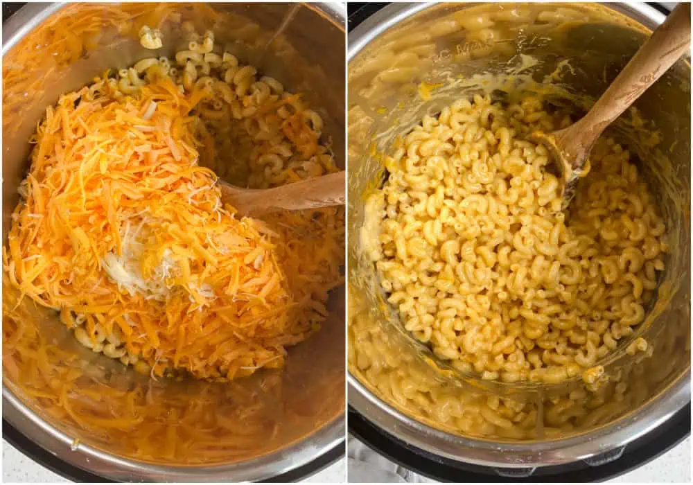 Making macaroni and cheese in the instant pot is both quick and easy. 