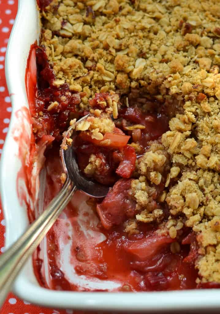 Strawberry Rhubarb Crumble is the perfect balance between sweet and tart. 