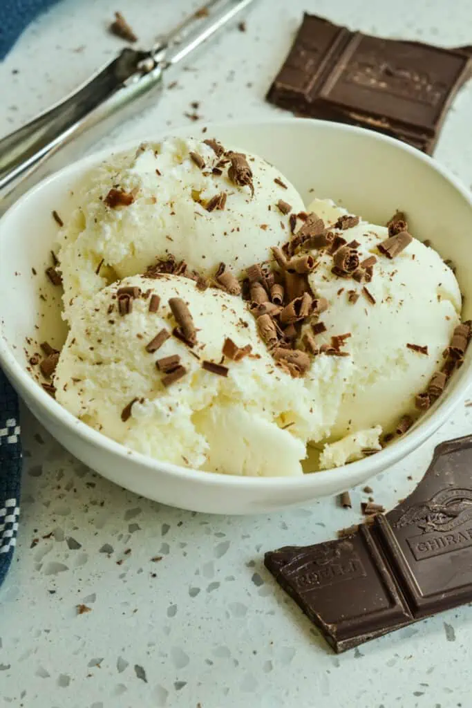 This four-ingredient classic Vanilla Ice cream is the absolute easiest and creamiest. 
